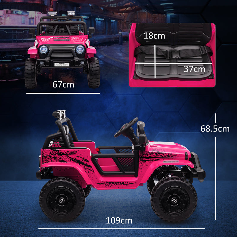 AIYAPLAY Kids Ride On Car, 12V Electric Truck W/ Suspension - Blue/Green/Pink/White
