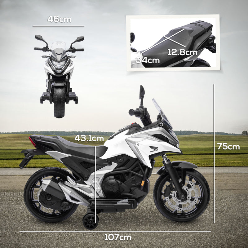 AIYAPLAY Honda Licensed 12V Kids Electric Motorbike W/ Music Headlights