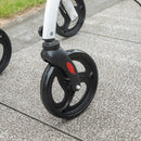 HOMCOM Folding Upright Rollator Walker With Storage Bag, Tray, White