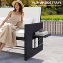 Outsunny Garden Rattan Furniture Set 2 Seater Patio Sun Lounger Daybed Cream