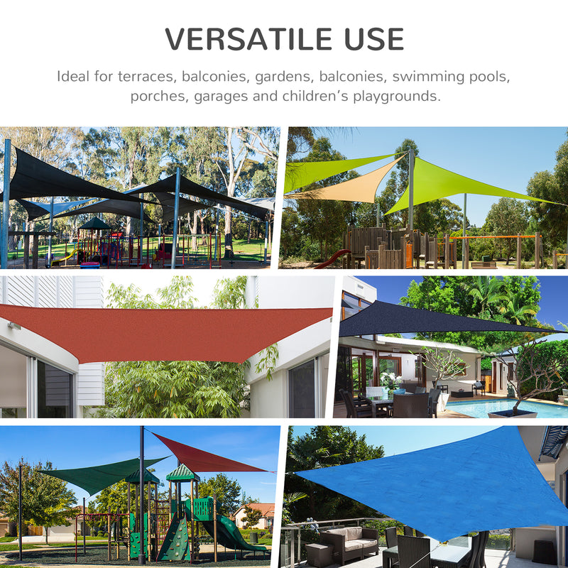 Outsunny 5 x 4m Sun Shade Sail Rectangle Canopy Outdoor Sunscreen Awning with Mounting Ropes for Garden, Patio, Party, UV Protection, Charcoal Grey