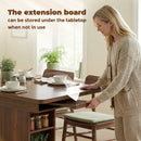 HOMCOM Extendable Dining Table for 4-6, Kitchen Table with Shelves, Walnut