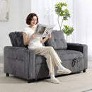 HOMCOM 2 Seater Sofa Bed, Click Clack Pull Out Bed Settee, Charcoal Grey