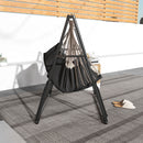 Outsunny Foldable Hammock Stand, 2 in 1 Hammock Net Stand, Hammock Chair Stand
