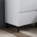 HOMCOM Bedside Table With 2 Drawers And Steel Legs For Bedroom - Grey/White