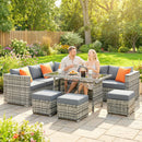 Outsunny 10 Piece Rattan Garden Furniture Set, Outdoor Patio Furniture