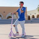 Kick Scooter Foldable and Adjustable Design with 2 Big Wheels and LED Lights-Purple