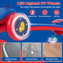 Kick Scooter With Extra Wide Deck And LED Lighted PU Wheels-Blue