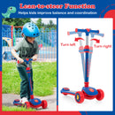 Kick Scooter With Extra Wide Deck And LED Lighted PU Wheels-Blue
