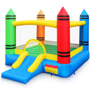 Kids 2-in-1 Crayon Themed Inflatable Bounce House With Slide (without Blower)