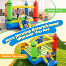 Kids 2-in-1 Crayon Themed Inflatable Bounce House With Slide (without Blower)