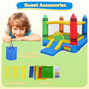 Kids 2-in-1 Crayon Themed Inflatable Bounce House With Slide (without Blower)