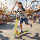 Kids Aluminum Folding Stunt Scooter with LED Wheels-Yellow
