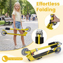 Kids Aluminum Folding Stunt Scooter with LED Wheels-Yellow