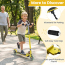 Kids Aluminum Folding Stunt Scooter with LED Wheels-Yellow