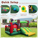 Kids Inflatable Bounce House With Dual Slides And Ball Pit Farm-hemed With 680W Blower
