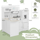 Kid's Wooden Corner Play Kitchen with Ample Accessories-White