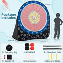 Large Dart Board for Kids Foldable and Portable Dartboard with 4 Kick Balls