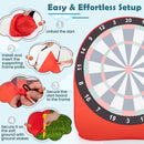 Large Dart Board for Kids Foldable and Portable Dartboard with 4 Kick Balls