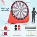 Large Dart Board for Kids Foldable and Portable Dartboard with 4 Kick Balls
