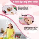 Kids Play Kitchen with 2 Stoves and Drawers and Dishwasher-Pink