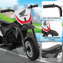 Honda Licensed Kids Ride On Motorbike with Horn Anti-slip Handlebars-Grey