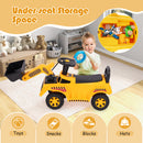 Kids Ride on Excavator Bulldozer with Adjustable Front Bucket-Yellow