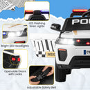 12V Kid Ride on Police Car with Remote Control for Children-White