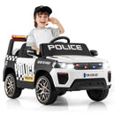 12V Kid Ride on Police Car with Remote Control for Children-White