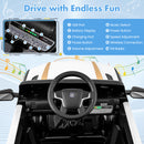 12V Kid Ride on Police Car with Remote Control for Children-White