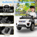 12V Kid Ride on Police Car with Remote Control for Children-White