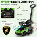 Kids Licensed Lamborghini Ride On Car With Push Handle-Green