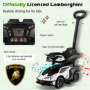 Kids Licensed Lamborghini Ride On Car With Push Handle-White