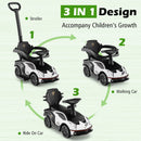Kids Licensed Lamborghini Ride On Car With Push Handle-White