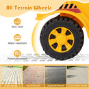 Kids Ride on Road Roller with Adjustable Roller and Anti-Tipping Block-Yellow