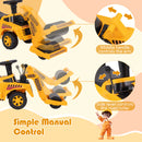 Kids Ride on Road Roller with Adjustable Roller and Anti-Tipping Block-Yellow