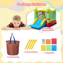 Kids Smiley Face Theme Inflatable Bounce House with Slide and Basketball Hoop (without Blower)