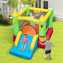 Kids Smiley Face Theme Inflatable Bounce House with Slide and Basketball Hoop (without Blower)