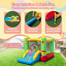 Kids Smiley Face Theme Inflatable Bounce House with Slide and Basketball Hoop (without Blower)