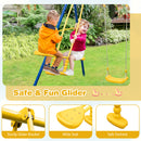 Heavy-Duty Kids Playset With 2 Swing Seats And 2 Glider Seats For Children 3-12 Years Old-Blue