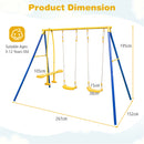 Heavy-Duty Kids Playset With 2 Swing Seats And 2 Glider Seats For Children 3-12 Years Old-Blue