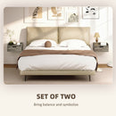 HOMCOM Floating Nightstands Set of 2, Nightstand with Drawer, Grey