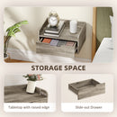 HOMCOM Floating Nightstands Set of 2, Nightstand with Drawer, Grey