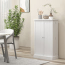 HOMCOM Kitchen Cupboard With Double Doors, 5-Tier Shelf, 12 Spice Racks, White