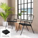 Outsunny 2Pcs Garden Chair Cushions, Waterproof Seat Pads, Black