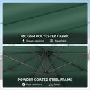 Outsunny 3(m) Garden Banana Parasol Cantilever Umbrella W/ Base, Dark Green