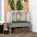 Outsunny Raised Garden Bed w/ PE Cover, Use for Patio, Garden, Dark Grey