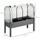 Outsunny Raised Garden Bed w/ PE Cover, Use for Patio, Garden, Dark Grey