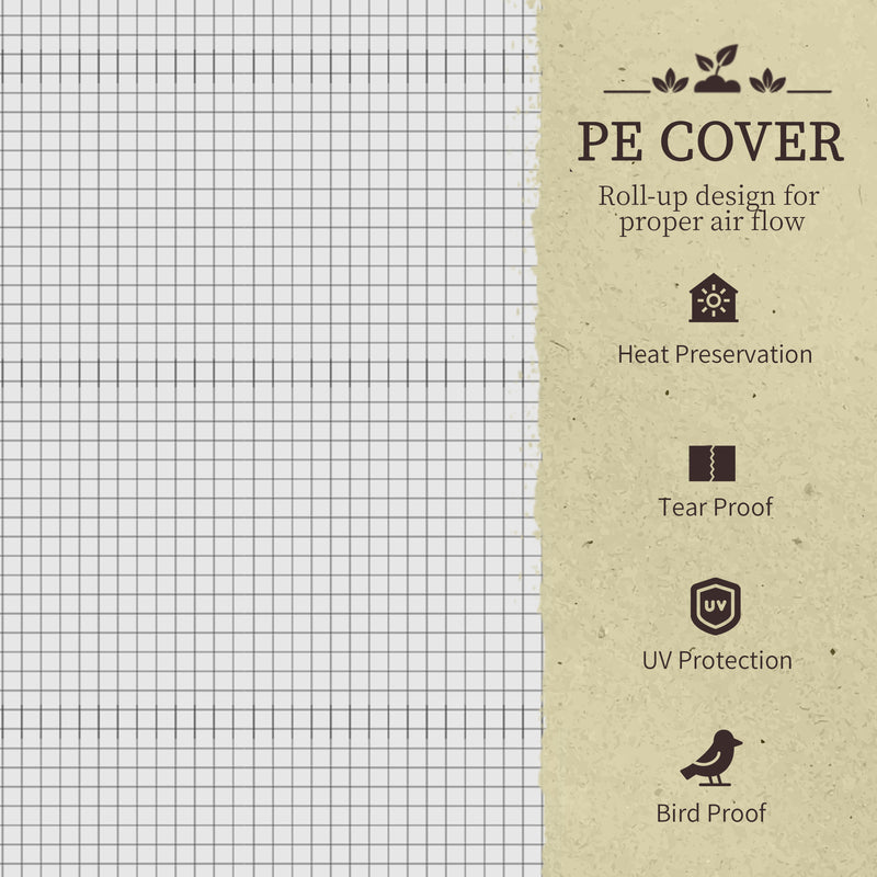 Outsunny Raised Garden Bed w/ PE Cover, Use for Patio, Garden, Dark Grey