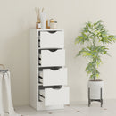 HOMCOM 4-Drawer Bathroom Cabinet, Freestanding Narrow Cabinet, White